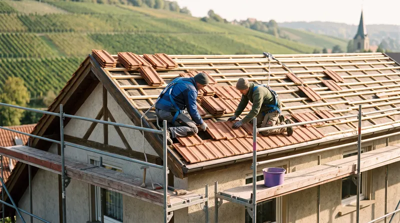 Dachdecker im Einsatz in der Region Stuttgart