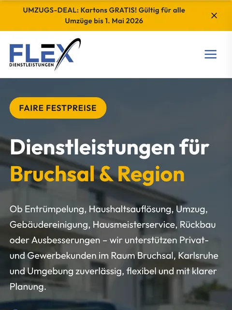 Mobile Startseite von FLEX Dienstleistungen in Bruchsal